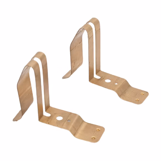 Hardware de corte a laser ISO 9001 personalizado de fábrica, peças de estampagem de dobra de mola de contato de latão de cobre